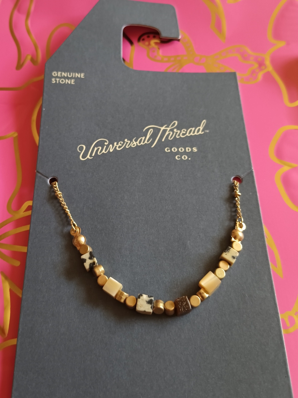 UNIVERSAL THREAD GENUINE STONE NECKLACE